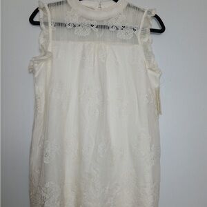Elegant White Lace Sleeveless Top
